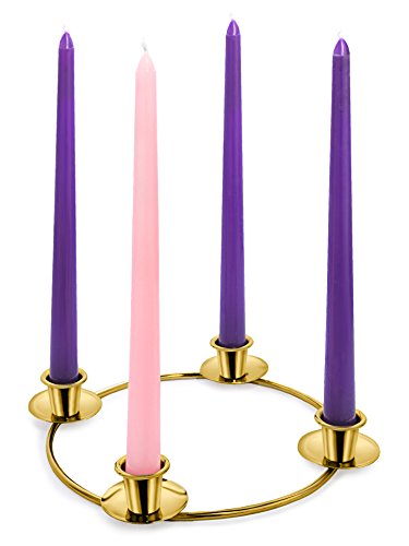 Elite Christmas Products Advent Candle Set. Made in The USA Self Fitting End. Premium Hand Dipped Candles, Dripless, 4 Pack - 3 Purple, 1 Pink