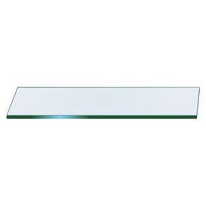 Rectangle Floating Glass Shelf - 6" x 24" Inch - 3/8" Inch Thick - Flat Polished