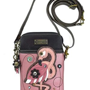 Chala Flamingo Cellphone Crossbody Handbag - Convertible Strap