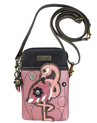 Chala Flamingo Cellphone Crossbody Handbag - Convertible Strap