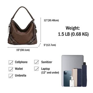 Scarleton Purses for Women, Shoulder Bag, Top Handle Vintage Hobo Bags for Women, Handbags for Women with Strap, H106521 - Coffee Brown S
