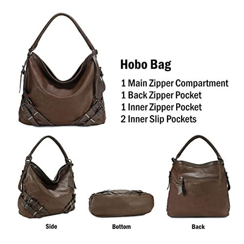 Scarleton Purses for Women, Shoulder Bag, Top Handle Vintage Hobo Bags for Women, Handbags for Women with Strap, H106521 - Coffee Brown S