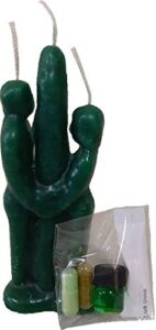 victoria rey green for the money 6 inch man & woman candle kit * kit vela dinero verde
