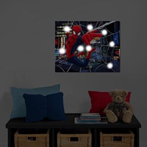 Idea Nuova Spider-Man LED Canvas Wall Art, Children's Home Décor, Bedroom