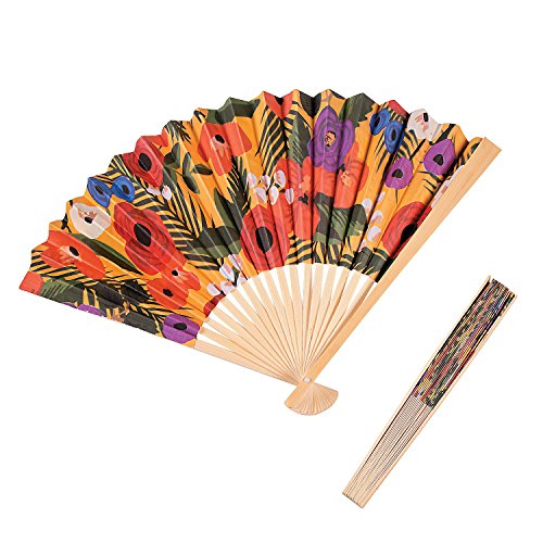 Cuban Havana Nights Folding Fans - set of 12- Havana nights party decorations and supplies