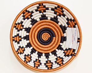 hand woven african basket – small – 8 inches sisal & sweetgrass basket – woven bowl – handmade in rwanda, srb114