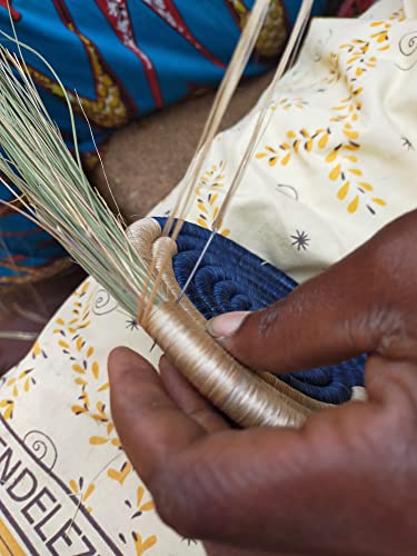 Hand Woven African Basket - Small - 8 Inches Sisal & Sweetgrass Basket - Woven Bowl - Handmade in Rwanda, SRB114