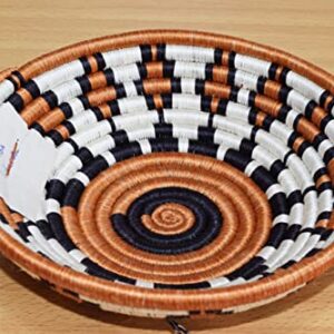 Hand Woven African Basket - Small - 8 Inches Sisal & Sweetgrass Basket - Woven Bowl - Handmade in Rwanda, SRB114