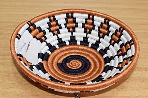 Hand Woven African Basket - Small - 8 Inches Sisal & Sweetgrass Basket - Woven Bowl - Handmade in Rwanda, SRB114