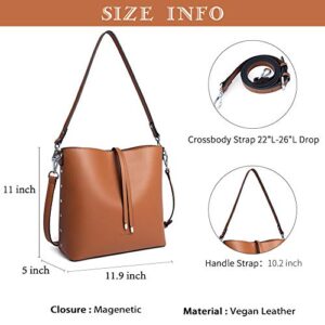 WESTBRONCO Hobo Bags for Women Vegan Leather Handbag Designer Crossbody Bucket Tote Purse Large Ladies Shoulder Bags Brown