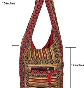 Tribe Azure Red Hobo Messenger Shoulder Bag Large Roomy School Sling Travel Camping Beach Cross body