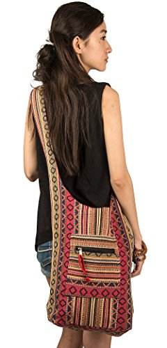 Tribe Azure Red Hobo Messenger Shoulder Bag Large Roomy School Sling Travel Camping Beach Cross body