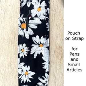 FULLY LINED Daisy Print Crossbody Bag with Front Phone Pocket - Floral Boho Shoulder Purse - Medium