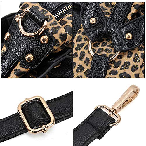 Chikencall® Leopard Print Handbag Hobo Style Purse PU Leather Shoulder Bag for Women With Tassel Sequins