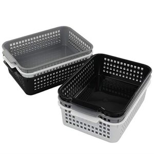 Utiao Plastic Storage Baskets for Classroom, Office, Home, 6 Packs(Medium)