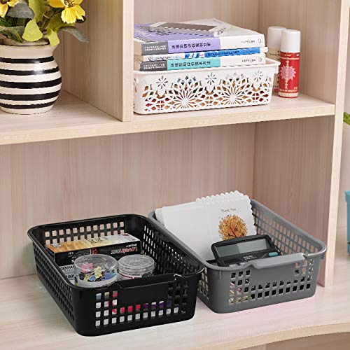 Utiao Plastic Storage Baskets for Classroom, Office, Home, 6 Packs(Medium)