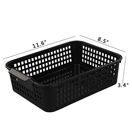 Utiao Plastic Storage Baskets for Classroom, Office, Home, 6 Packs(Medium)