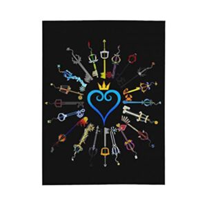 hearts-keyblades ultra soft fleece blanket flannel velvet plush throw blanket,60x50in