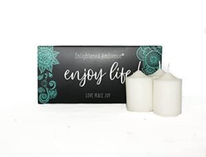 enlightened ambience candles votives 10 tibetan sandalwood scented white