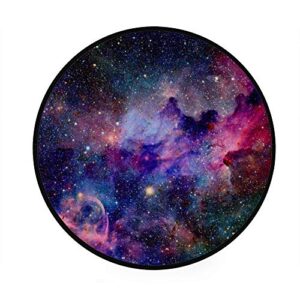 my daily colorful galaxy star and nebula universe round area rug for living room bedroom kids playing rug polyester yoga floor mat 3′ diameter
