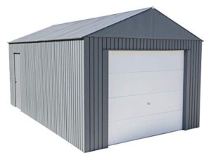 sojag 12′ x 20′ everest galvalume steel with extra tall walls garage storage building, 12′ x 20′, charcoal