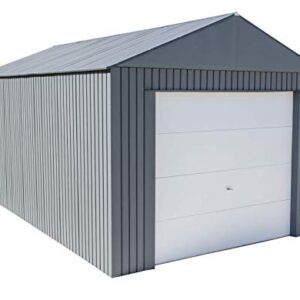 Sojag 12' x 20' Everest Galvalume Steel with Extra Tall Walls Garage Storage Building, 12' x 20', Charcoal