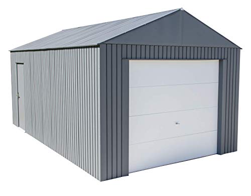 Sojag 12' x 20' Everest Galvalume Steel with Extra Tall Walls Garage Storage Building, 12' x 20', Charcoal