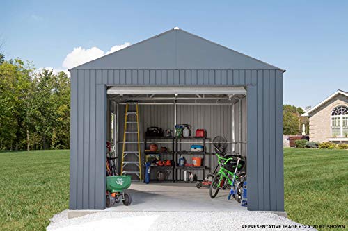 Sojag 12' x 20' Everest Galvalume Steel with Extra Tall Walls Garage Storage Building, 12' x 20', Charcoal