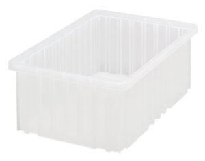 quantum storage systems storage quantum dg92060cl dividable grid container, 16.5″ length, 10 7/8″ width, 6″ height, clear, pack of 8, 16-1/2″ l x 10-7/8″ w x 6″ h, 8 count
