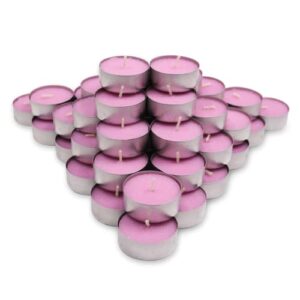 cocodor scented tealight candles/tea rose / 100 pack / 4-5 hour extended burn time/made in italy, cotton wick, scented home deco, fragrance, mother’s day