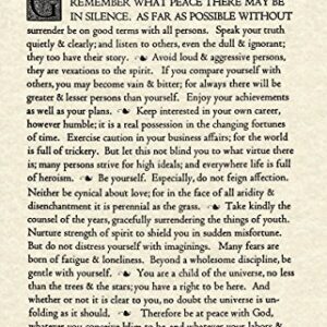 11x17 Archival Parchment Motivational Desiderata Poem by Max Ehrmann