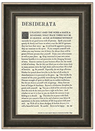 11x17 Archival Parchment Motivational Desiderata Poem by Max Ehrmann