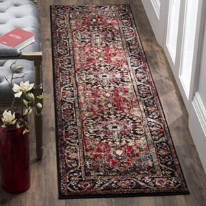 safavieh vintage hamadan collection 2’3″ x 18′ red / multi vth215a oriental traditional persian non-shedding living room bedroom runner rug