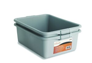 artisan utility bus box and storage bin with handles, 2-pack, gray, 15.5″ x 21″ x 7″