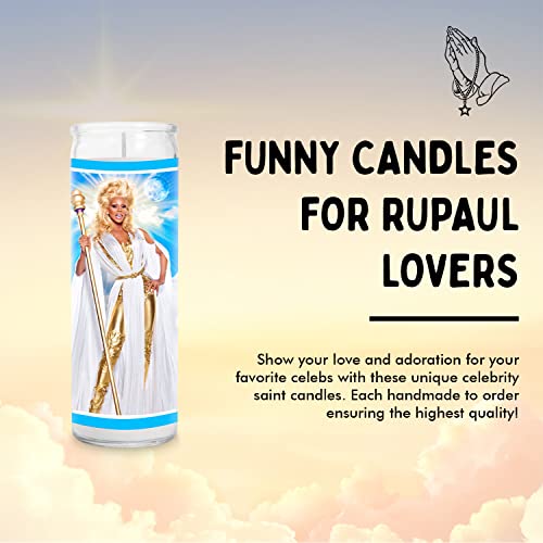 Celebrity Prayer Candle - Funny Drag Race Saint Candle - 8 inch Glass Prayer Votive - 100% Handmade in USA - Novelty Celebrity Gift