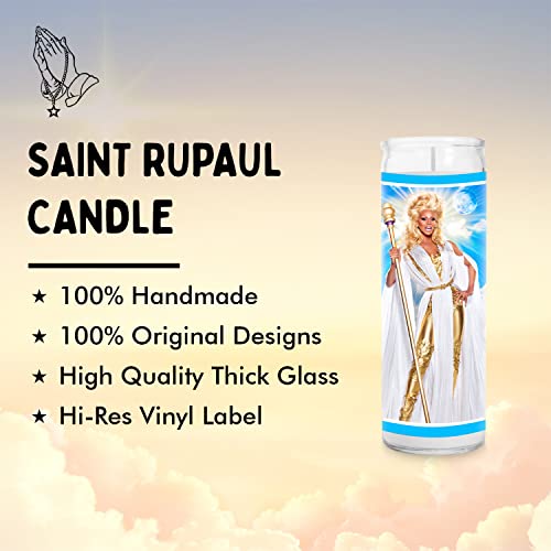 Celebrity Prayer Candle - Funny Drag Race Saint Candle - 8 inch Glass Prayer Votive - 100% Handmade in USA - Novelty Celebrity Gift