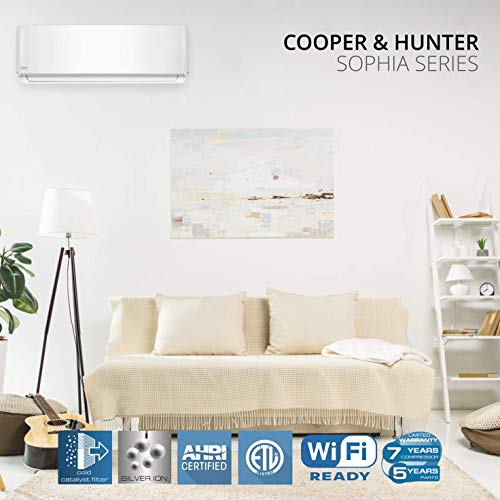 Cooper & Hunter 30,000 BTU Mini Split AC/Heating system Sophia Series, 18 SEER, 208/230V with 25ft Installation Kit