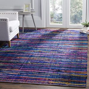 SAFAVIEH Rag Rug Collection 2'3" x 6' Red / Multi RAR240D Handmade Boho Stripe Cotton Runner Rug