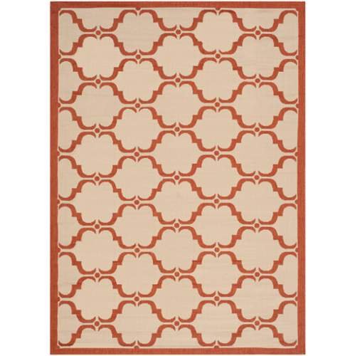 SAFAVIEH Courtyard Collection 5'3" x 7'7" Beige/Terracotta CY6009 Trellis Indoor/ Outdoor--Waterproof Easy--Cleaning Patio Backyard Mudroom Area--Rug