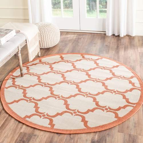 SAFAVIEH Courtyard Collection 5'3" x 7'7" Beige/Terracotta CY6009 Trellis Indoor/ Outdoor--Waterproof Easy--Cleaning Patio Backyard Mudroom Area--Rug