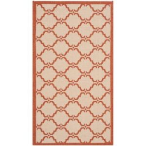 SAFAVIEH Courtyard Collection 5'3" x 7'7" Beige/Terracotta CY6009 Trellis Indoor/ Outdoor--Waterproof Easy--Cleaning Patio Backyard Mudroom Area--Rug