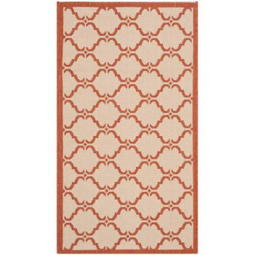 SAFAVIEH Courtyard Collection 5'3" x 7'7" Beige/Terracotta CY6009 Trellis Indoor/ Outdoor--Waterproof Easy--Cleaning Patio Backyard Mudroom Area--Rug