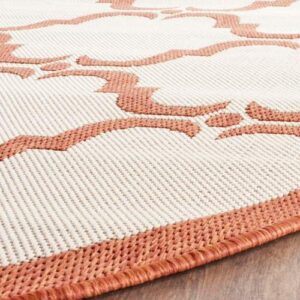 SAFAVIEH Courtyard Collection 5'3" x 7'7" Beige/Terracotta CY6009 Trellis Indoor/ Outdoor--Waterproof Easy--Cleaning Patio Backyard Mudroom Area--Rug