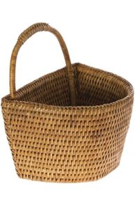 kouboo 1060074 la jolla wall basket, small, honey brown