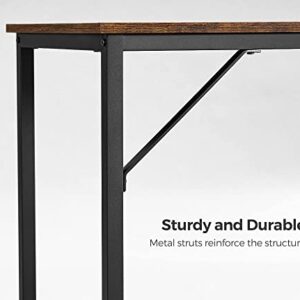 VASAGLE 39-Inch Computer Writing Desk, Home Office Small Study Workstation, Industrial Style PC Laptop Table, Steel Frame, 39.4, Rustic Brown + Black