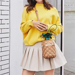 Pineapple Shape Pu Leather With Chain Women'S Clutch Party Bag Purse