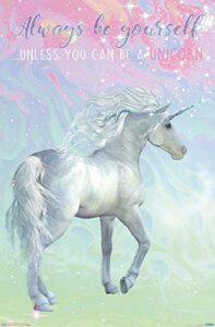 trends international unicorn on pastels wall poster, 22.375″ x 34″, unframed version