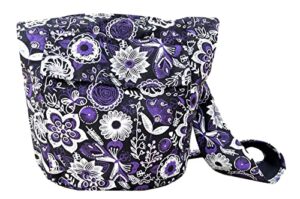 fully lined butterfly boho crossbody purse – handmade hippie hobo sling shoulder bag – medium (purple passion)