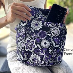 Fully Lined Butterfly Boho Crossbody Purse - Handmade Hippie Hobo Sling Shoulder Bag - Medium (Purple Passion)