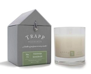 trapp 7oz signature home collection poured scented candle – no. 73 vetiver seagrass